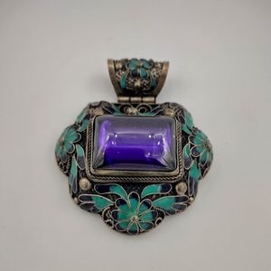 48hrs🔥🔥Large Chinese Export Cloisonne Pendant